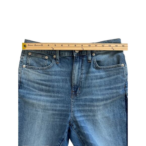 Madewell Jeans Womens 28T Hi-Rise Slim Boy Two Tone Denim Ankle Distressed Boho - Picture 9 of 13